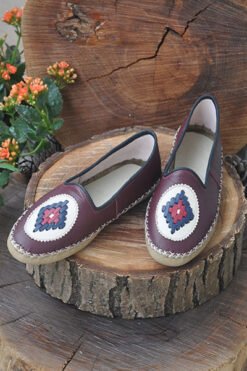 Bordo Babet Model Desenli Çarık BMC01