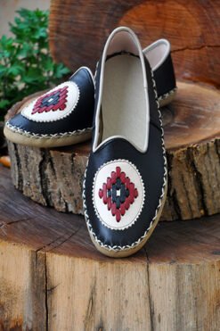 Siyah Babet Model Desenli Çarık BMC21