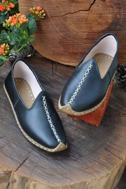 Siyah Klasik Model Çarık-Yemeni KMC01