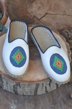 Krem Pabuç Model Desenli Terlik Çarık PMC06