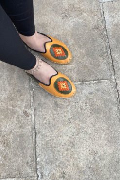 Turuncu Yeşil Babet Model Desenli Çarık BMC29