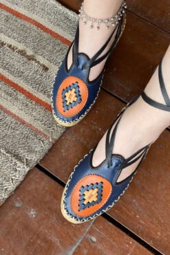 Lacivert Taba İpli Model Desenli Çarık-IMC29