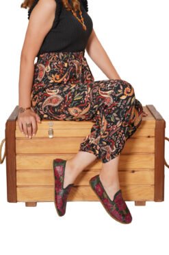 Soft Çiçek Desen İşlemeli Yemeni-Çarık SDY01