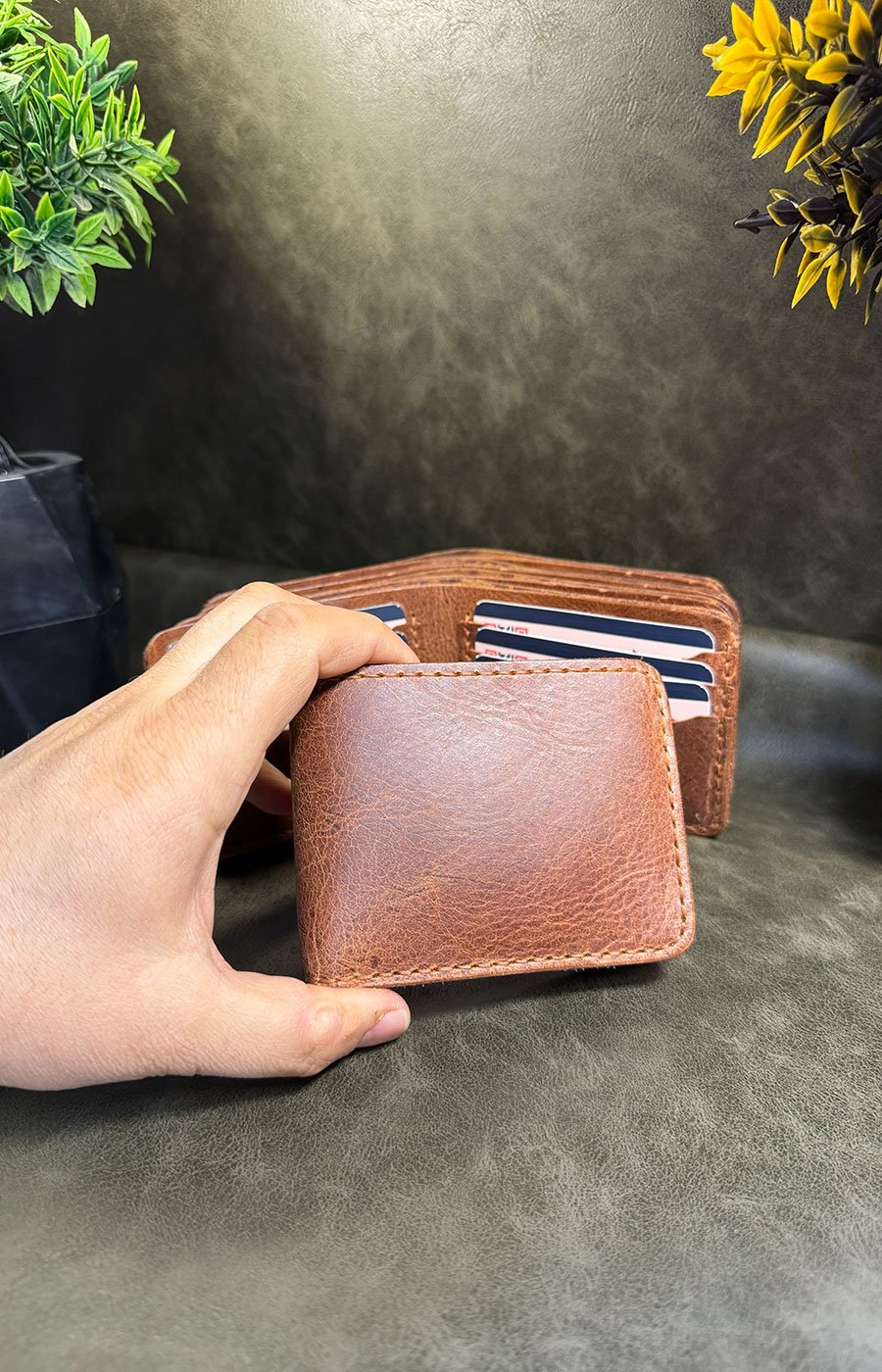 Hakiki Deri El Yapımı Pratik Cüzdan PRC01T - Görsel 2