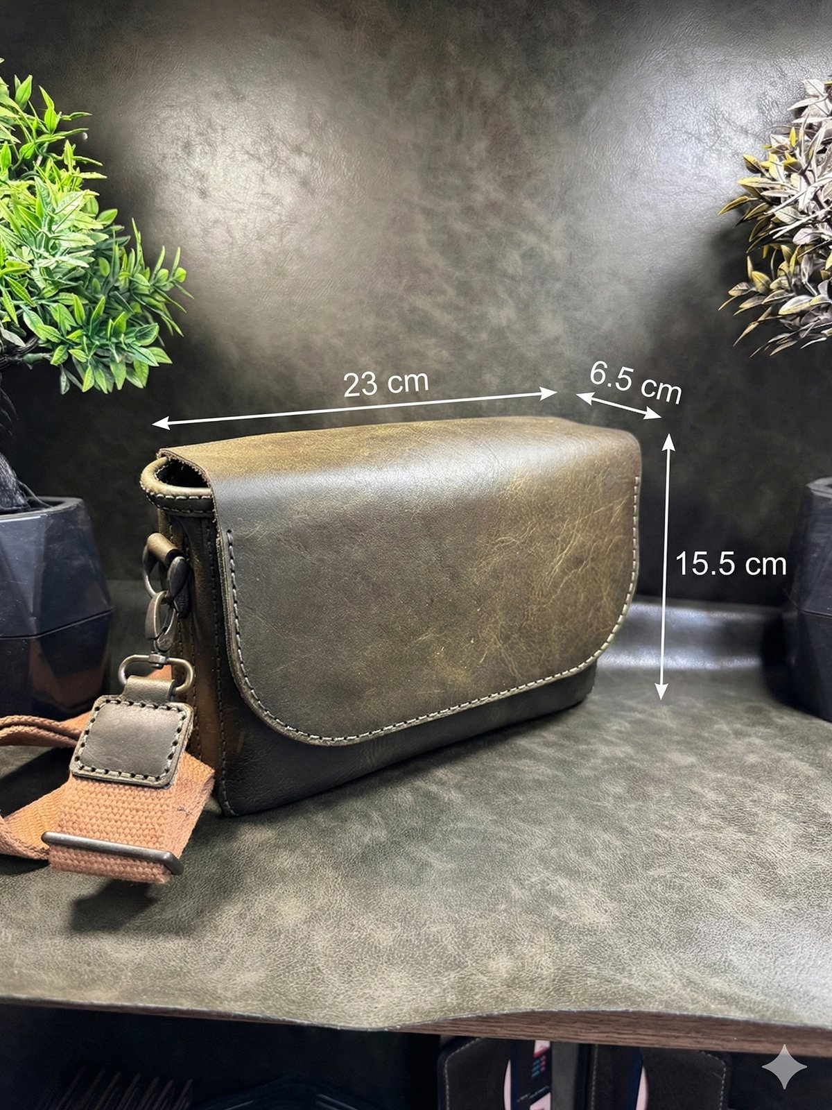 Hakiki Deri El Yapımı Omuz ve Çapraz Askılı Çanta-DC01 - Görsel 8